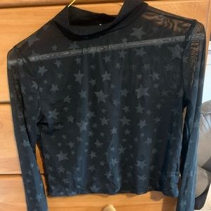 AE Black mesh crop top